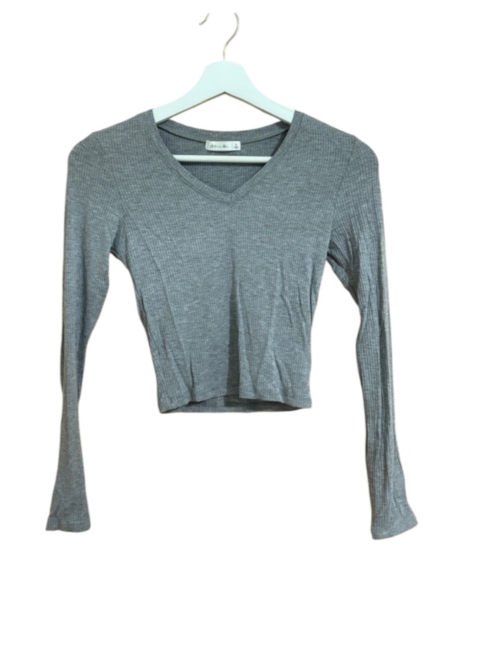 Nordstrom Active USA Size Small Grey Ribbed Long-Sleeve Shirt